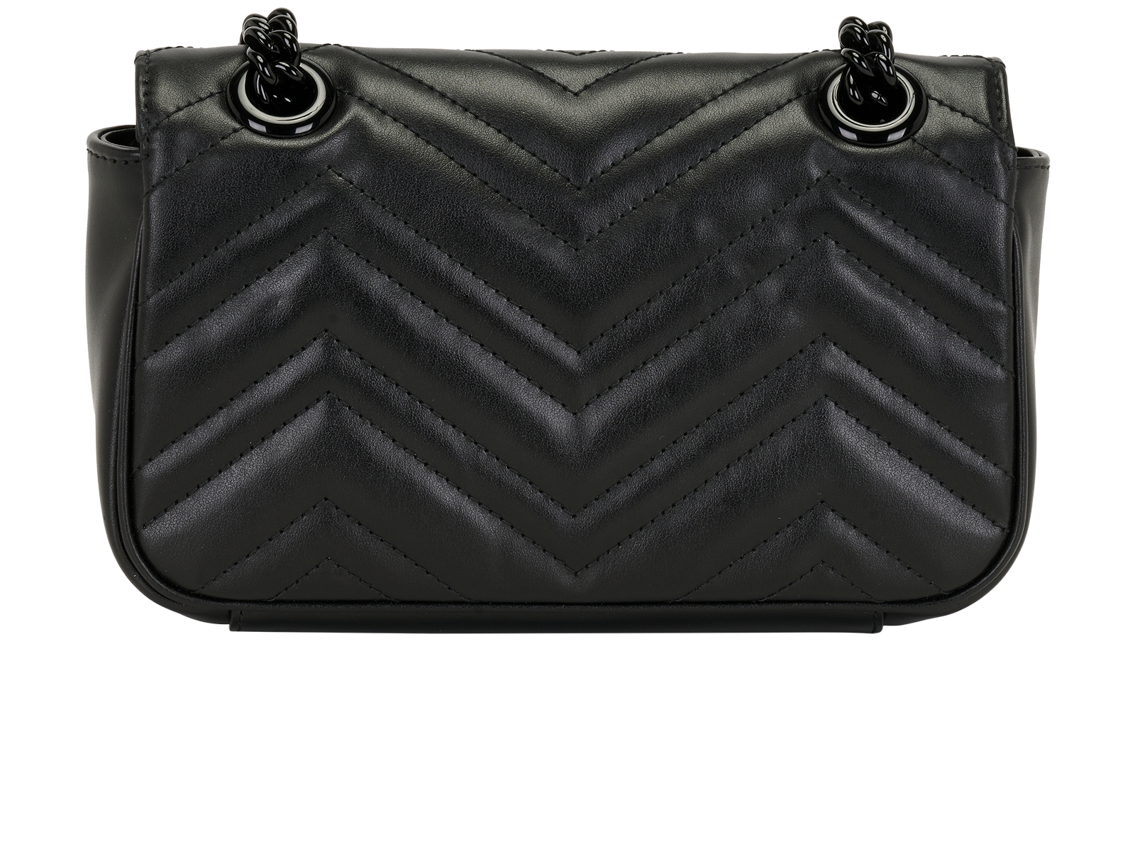 Small GG Marmont, &pound;895, Handbags, Black, Leather, Back view
